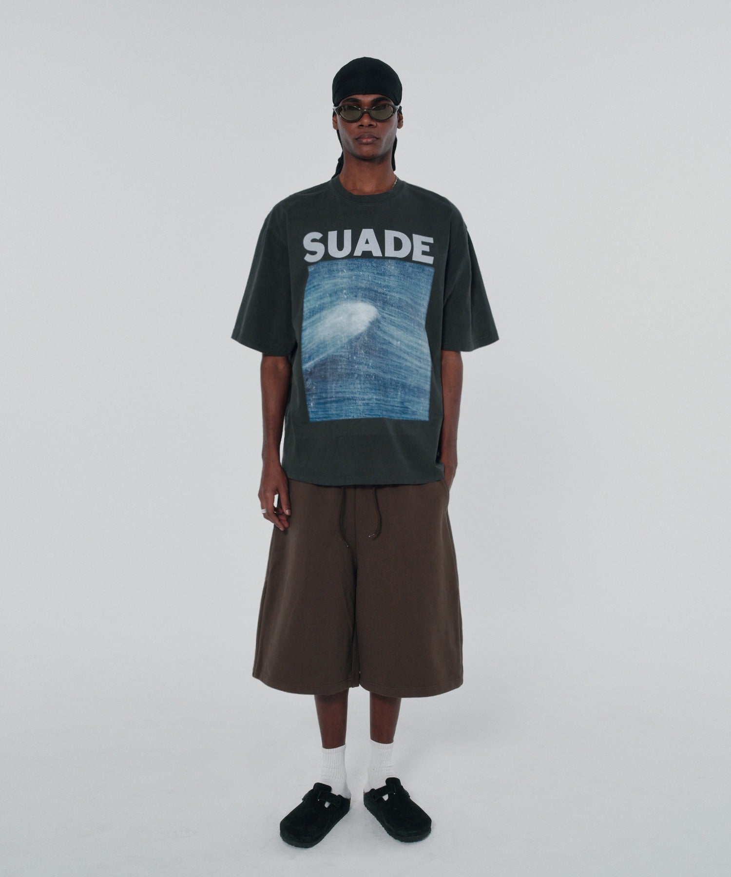WIDE SWEAT SHORTS [BROWN]