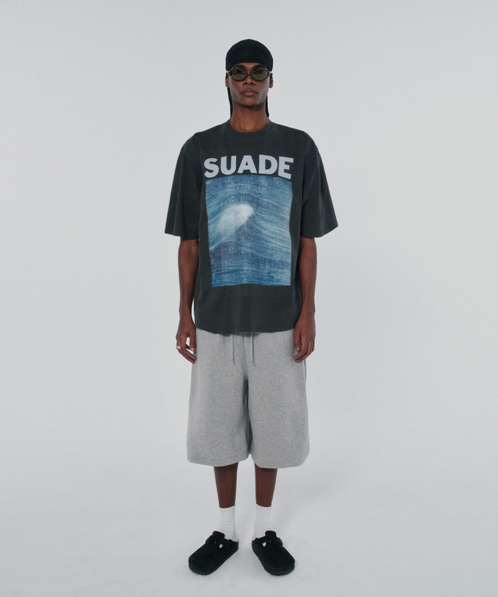 WIDE SWEAT SHORTS [GRAY]