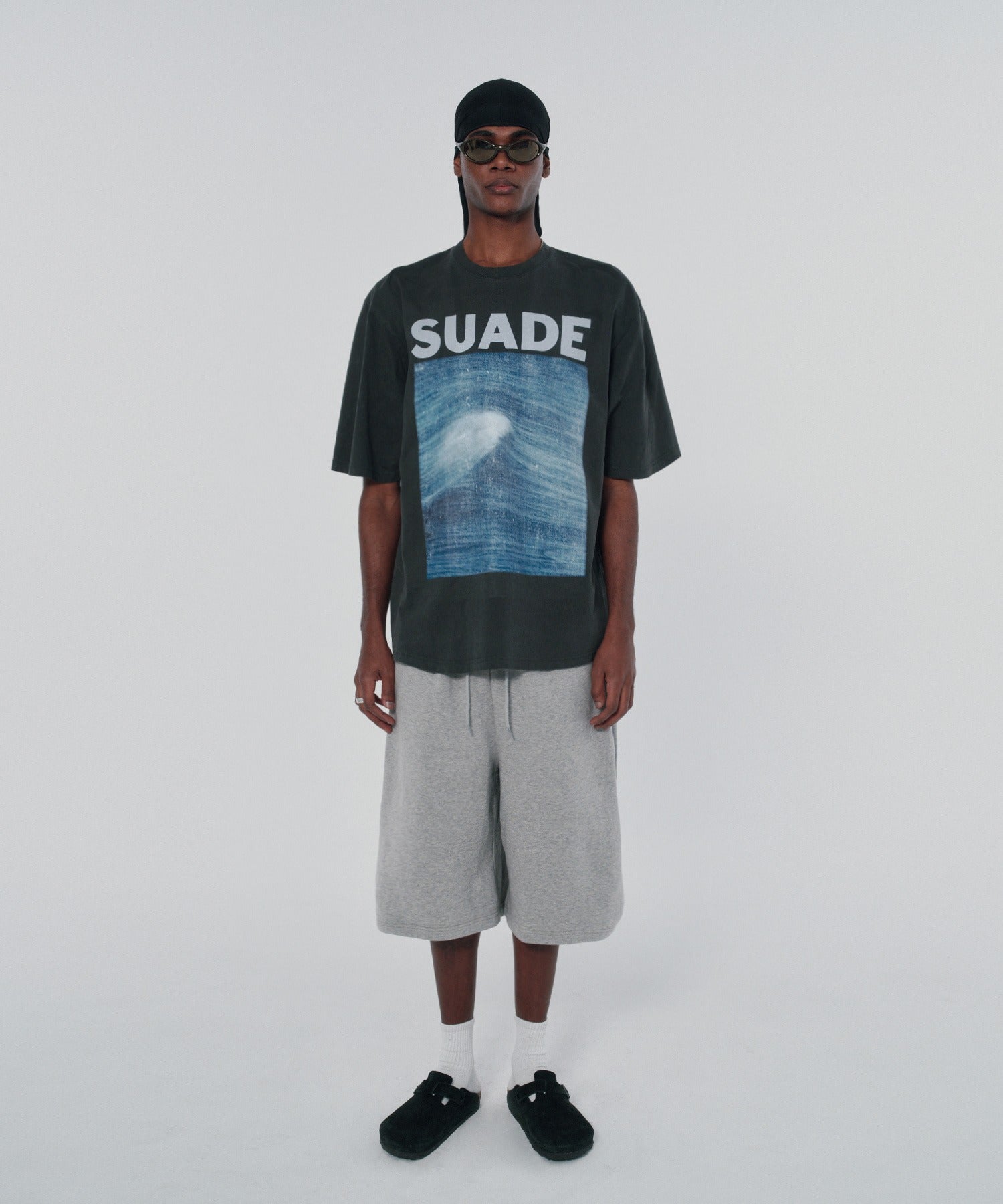 WIDE SWEAT SHORTS [GRAY]