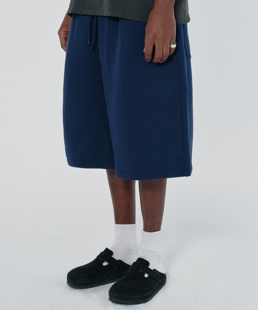 WIDE SWEAT SHORTS [NAVY]