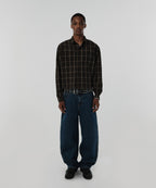 CROPPED CHECK SHIRT [BROWN]