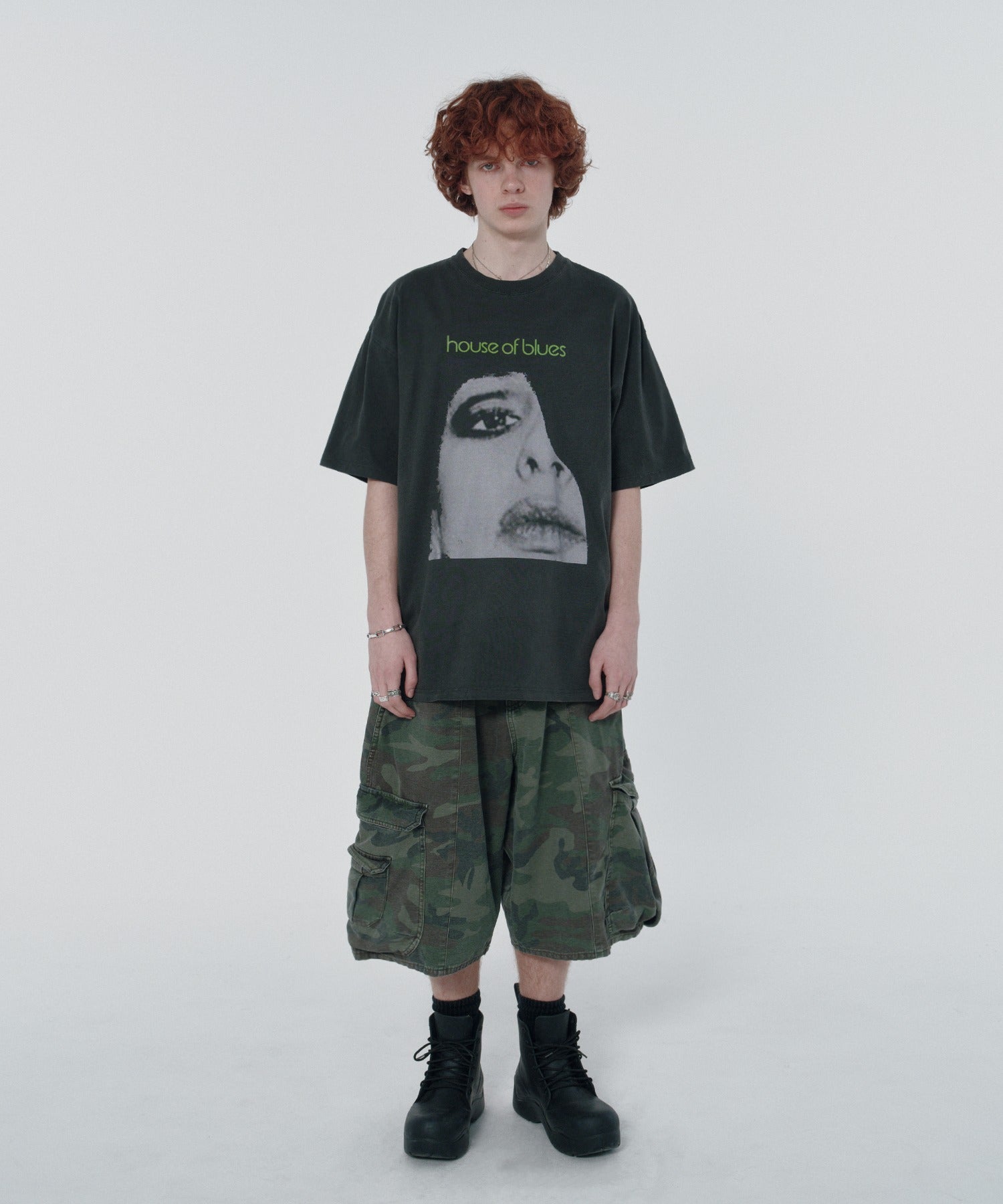WIDE CARGO SHORTS [GREEN CAMO]