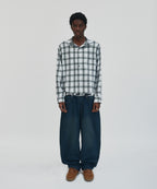 CROPPED CHECK SHIRT [WHITE]