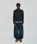 CROPPED CHECK SHIRT [BLACK]