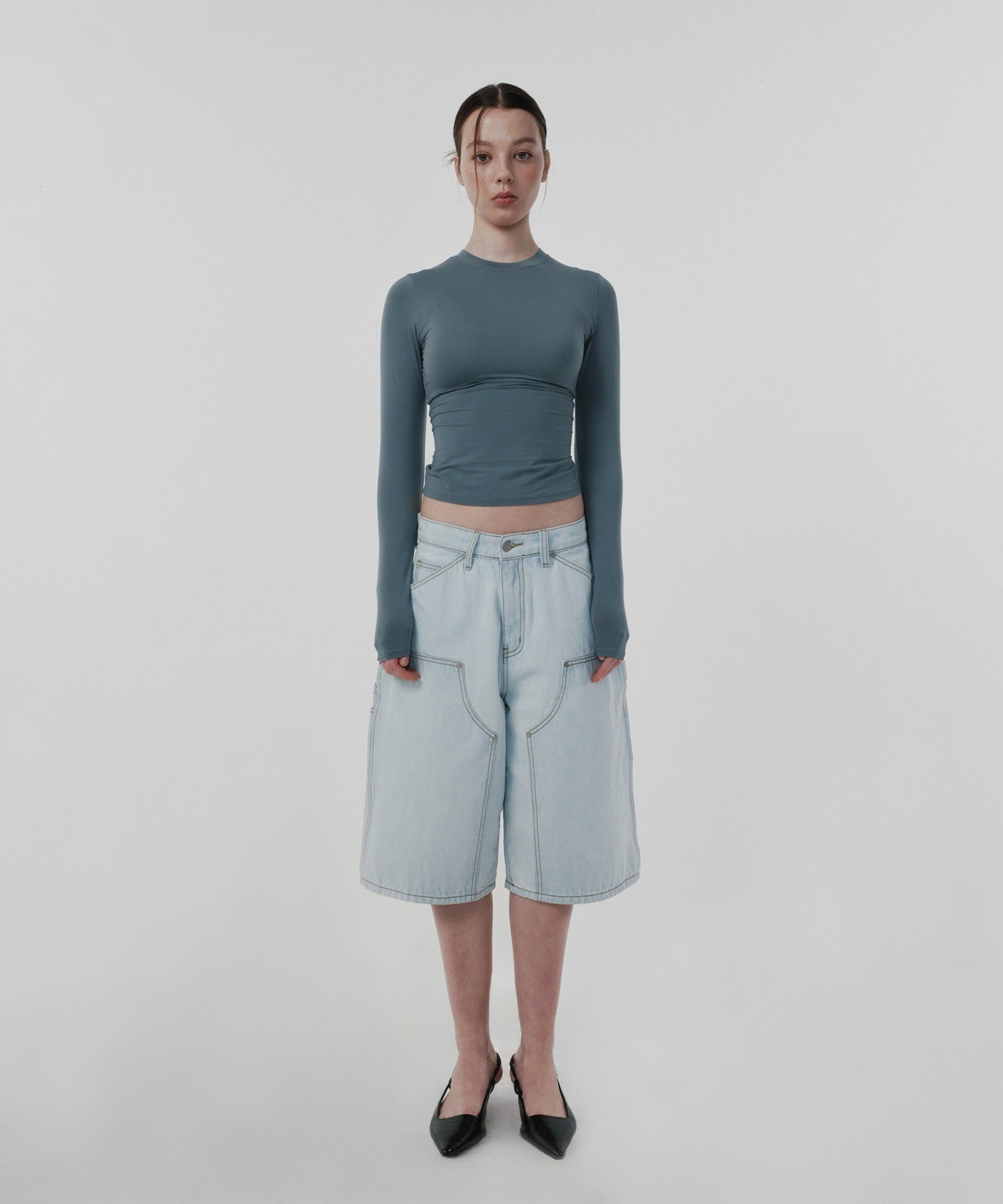 CONTOUR DOUBLE KNEE SHORTS [LIGHT BLUE]