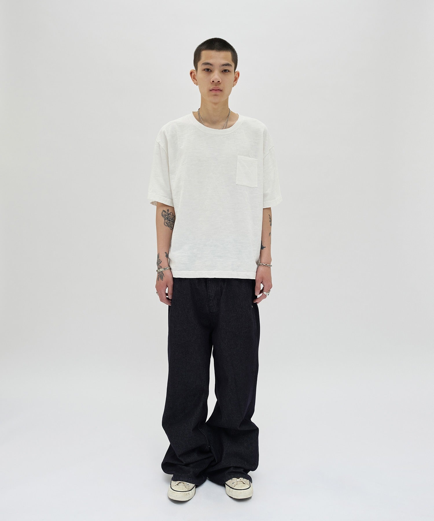 TEXTURED POCKET TEE [WHITE]