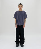 WASHED HENLEY NECK TEE [WASHING NAVY]