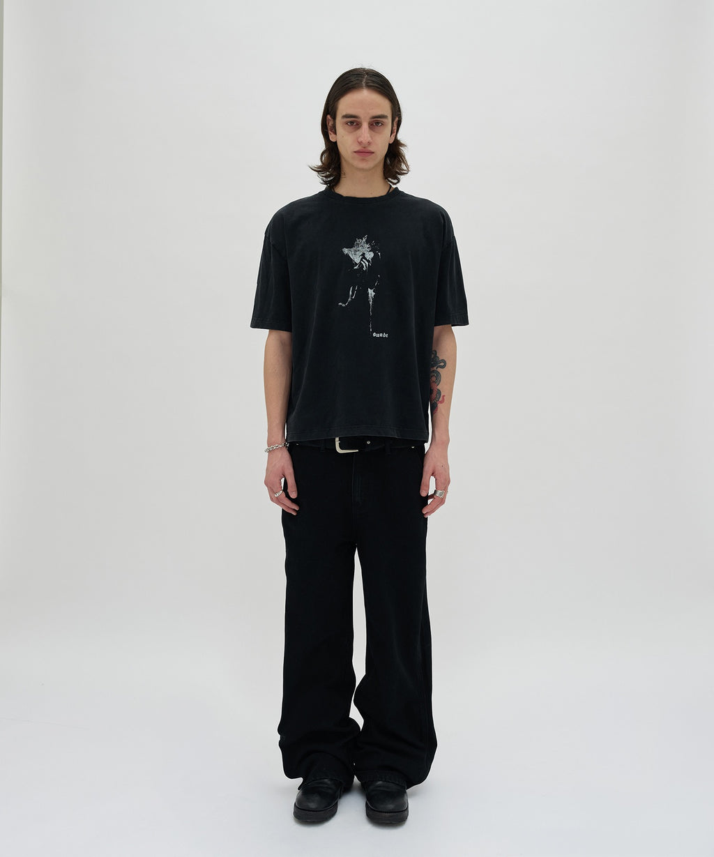 SILHOUETTE TEE [WASHING BLACK]