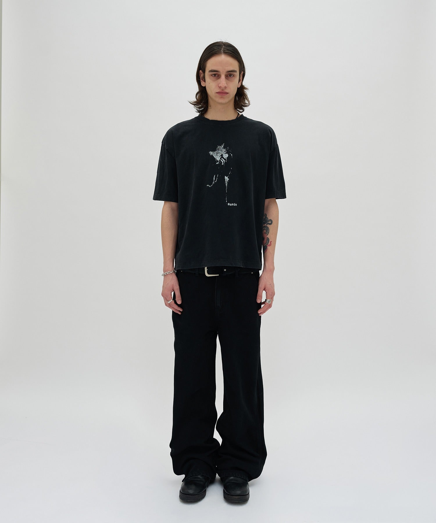 SILHOUETTE TEE [WASHING BLACK]
