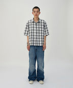 CURVED FLARE DENIM [BLUE]