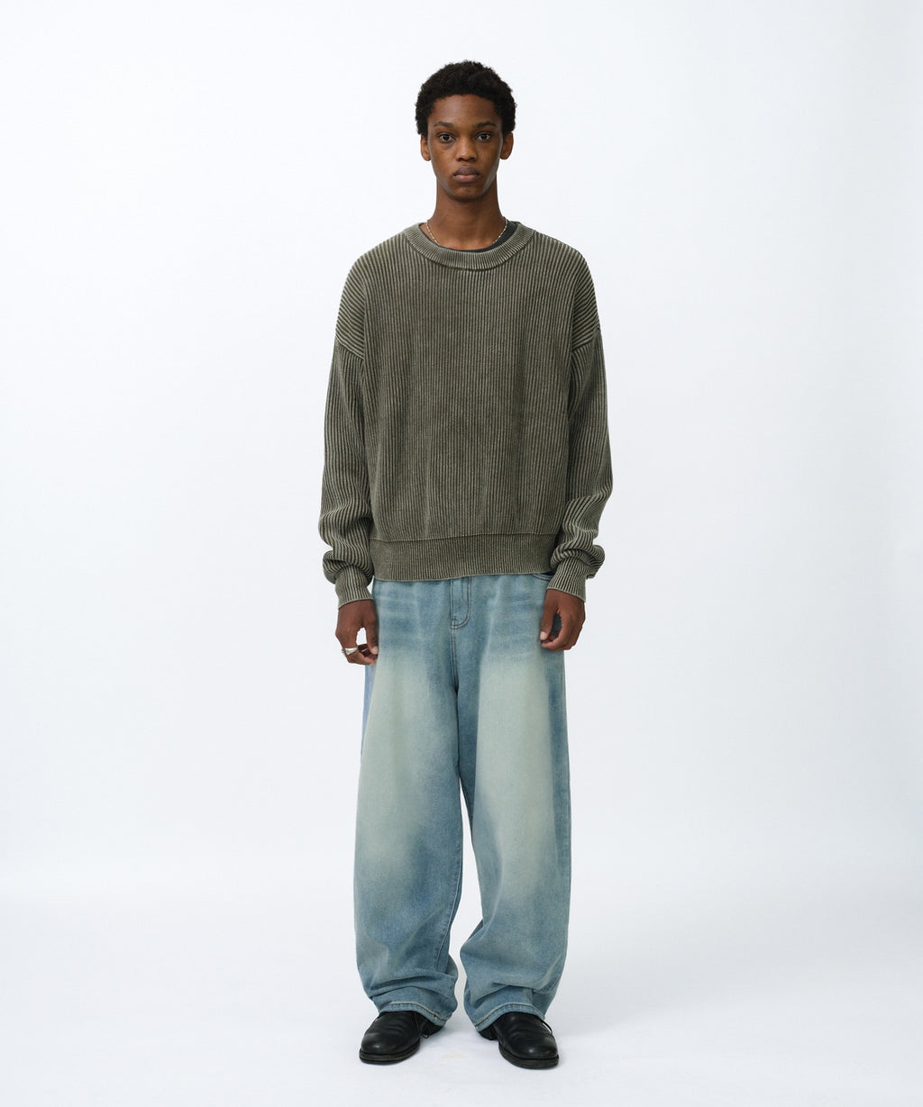 WASHED KNIT [KHAKI]