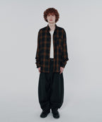 TWO TUCK STRIPE SLACKS [BLACK]