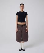 CONTOUR DOUBLE KNEE SHORTS [BROWN]