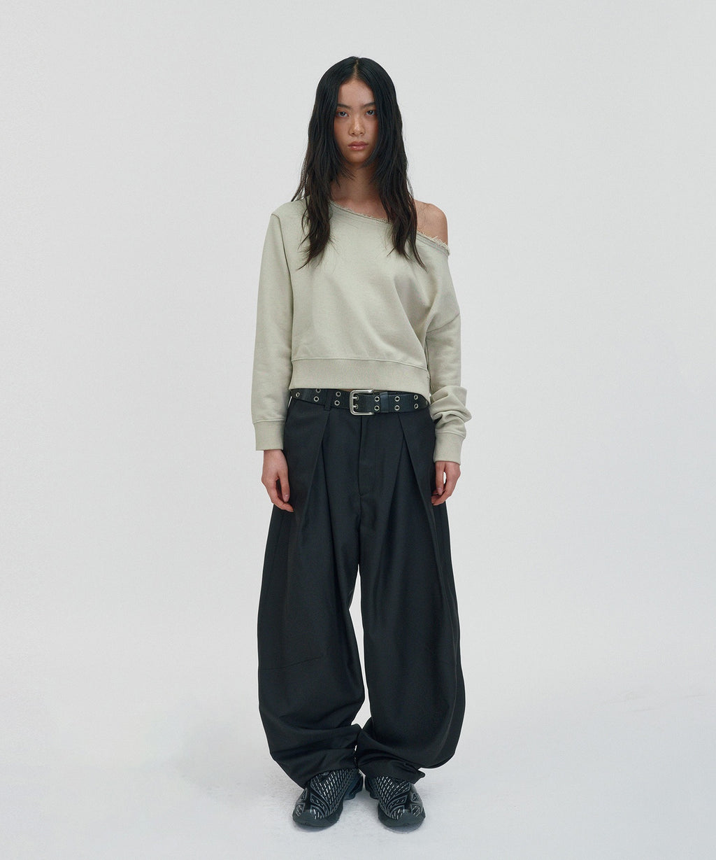 SUNNY ONE SHOULDER CREWNECK [CREAM]