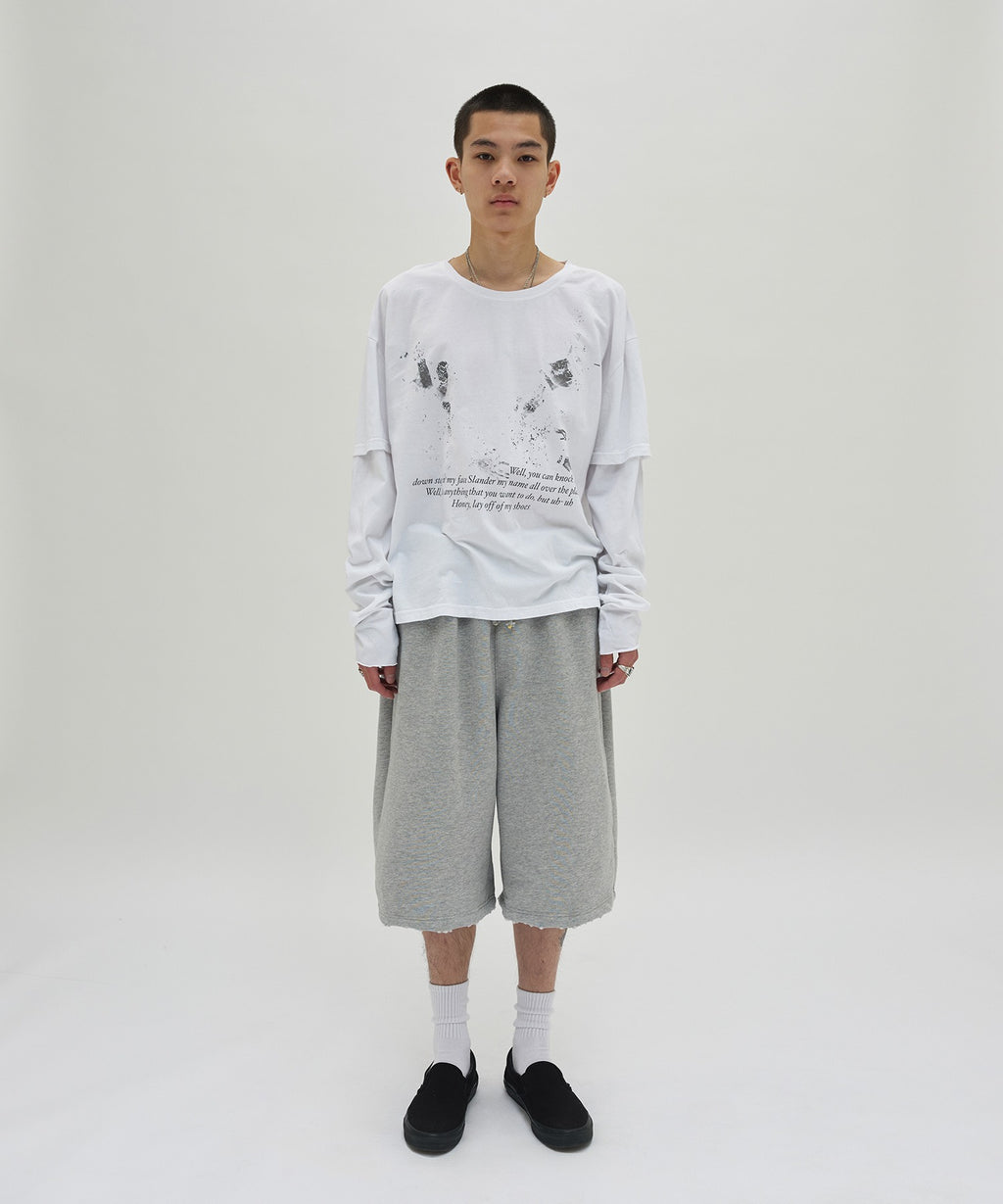 CUT EDGE SWEAT SHORTS [GRAY]
