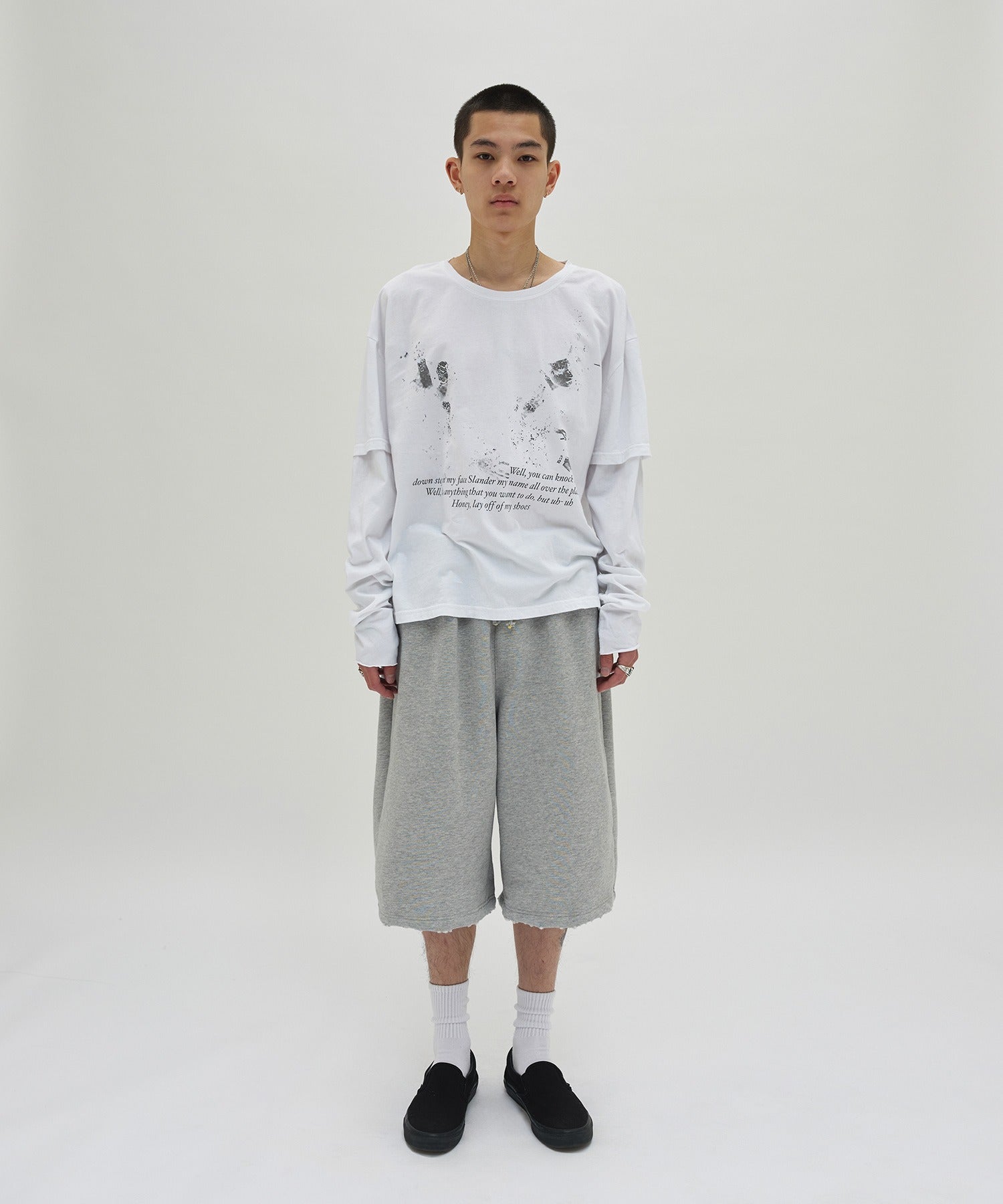 CUT EDGE SWEAT SHORTS [GRAY]