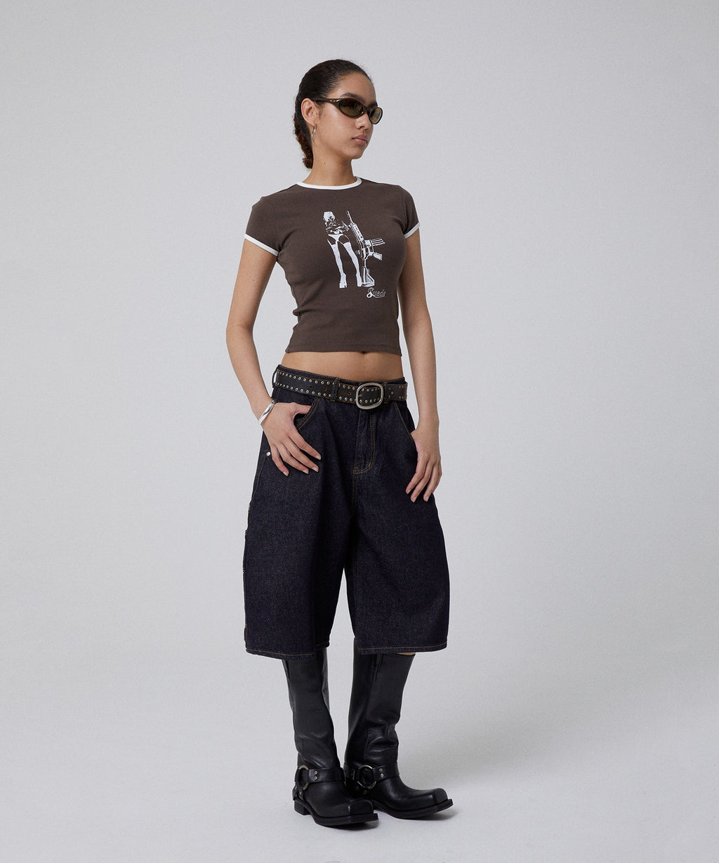 CARPENTER DENIM SHORTS [RAW INDIGO]