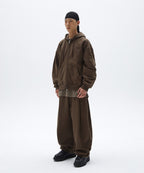 NORMAL HOOD ZIP UP [BROWN]
