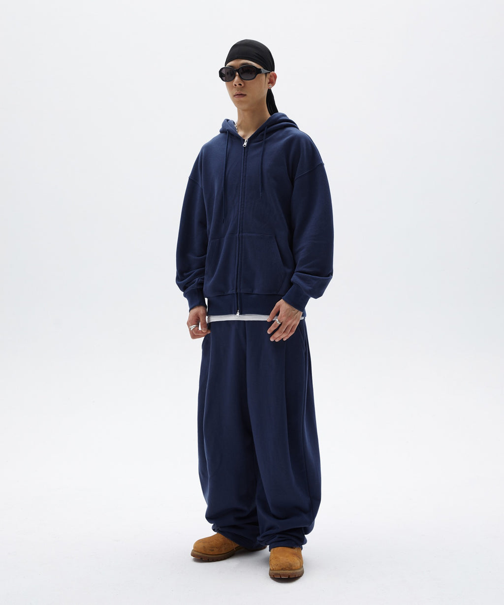NORMAL HOOD ZIP UP [NAVY]