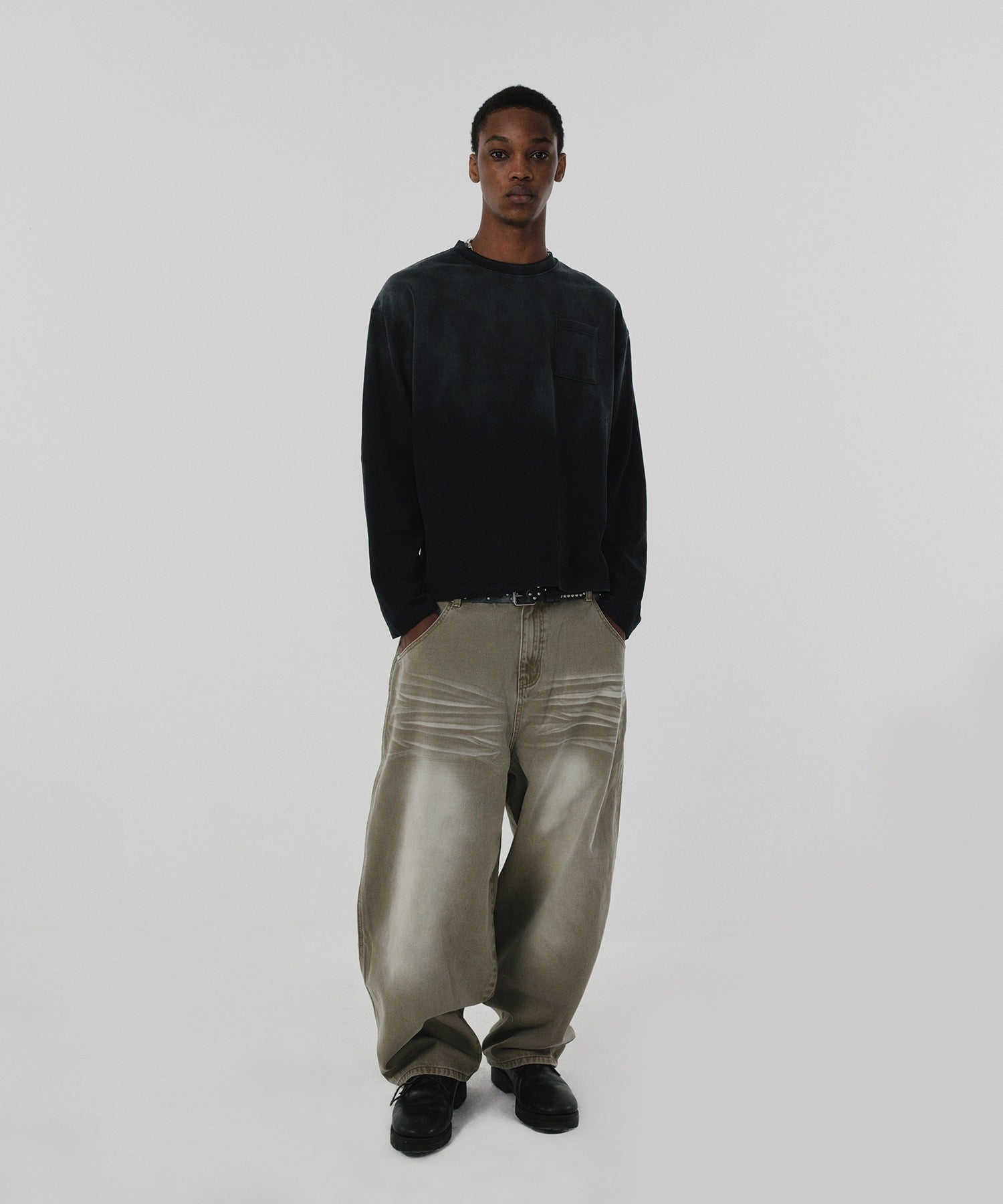WRINKLE DENIM [OLIVE]