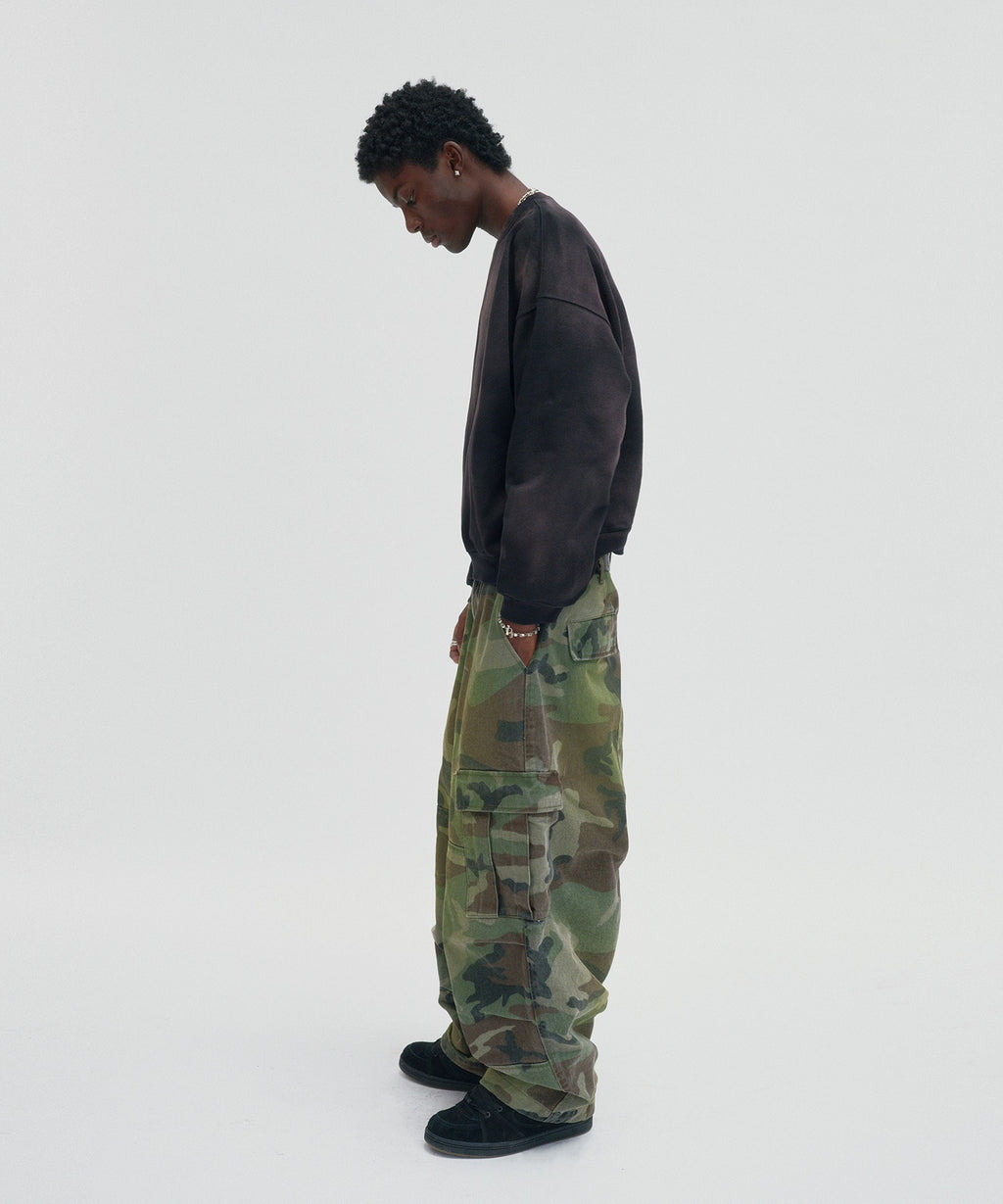 WASHED CARGO PANTS [GREEN CAMO]
