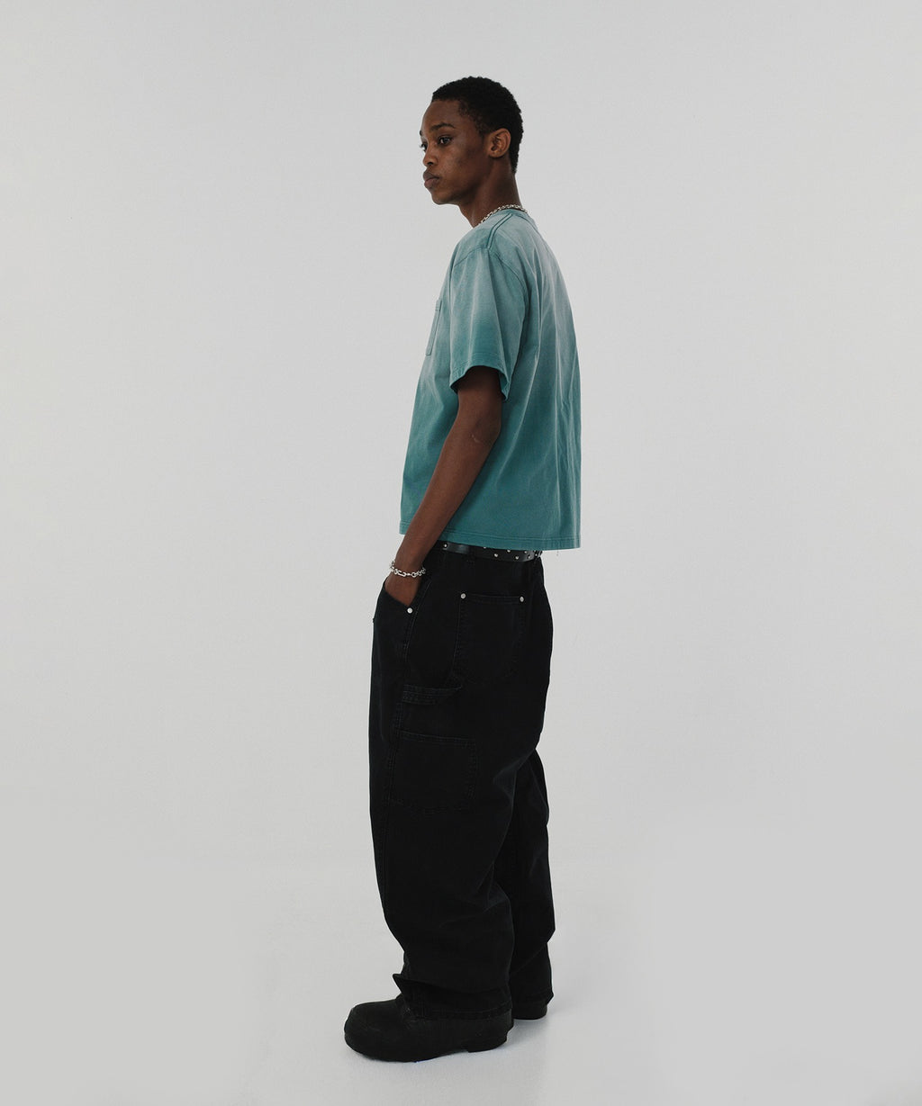 POCKET CROPPED TEE [WASHING GREEN]