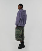 CROPPED WASHED HOOD ZIP UP [PURPLE]