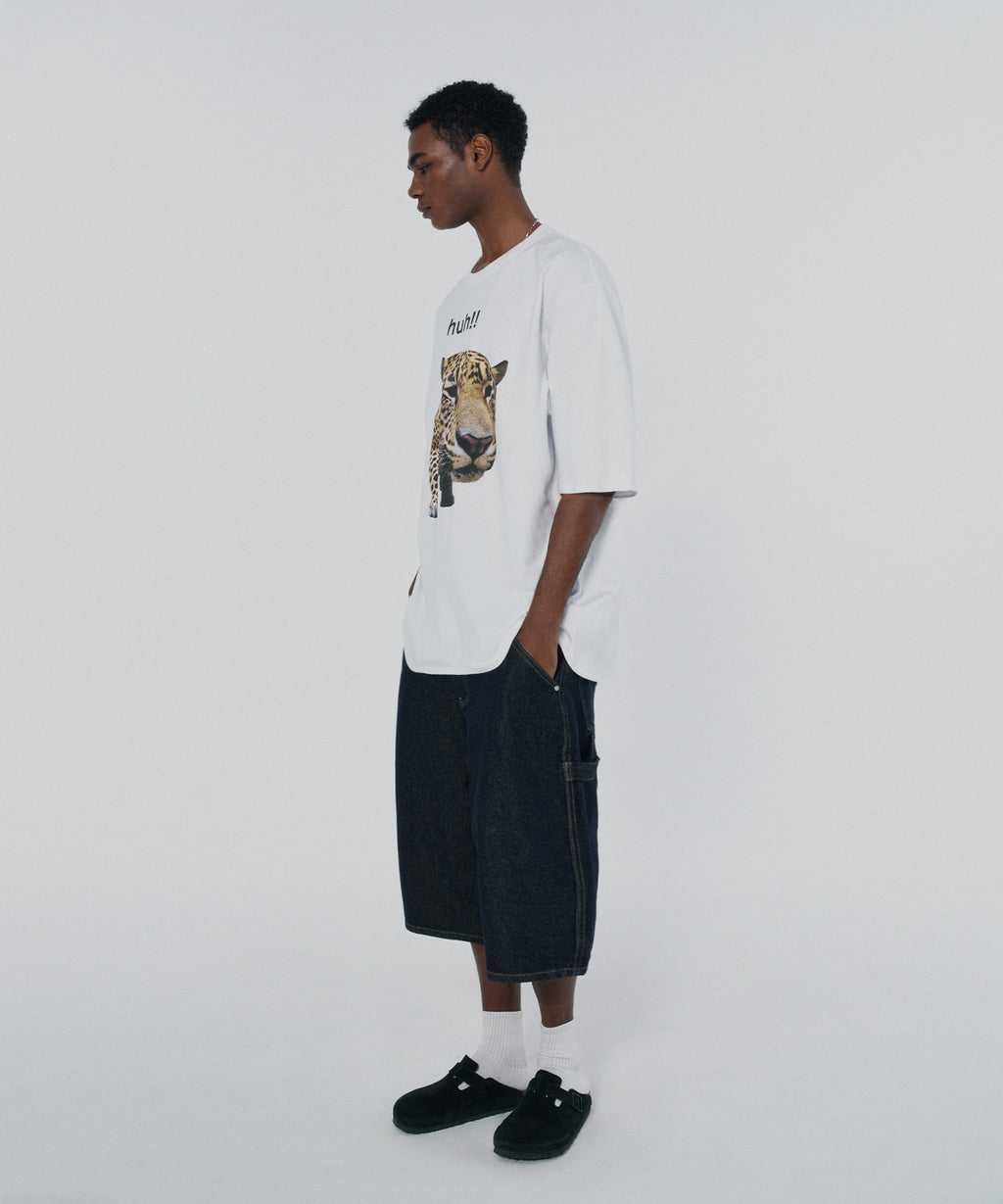 HUH!! LEOPARD TEE [WHITE]