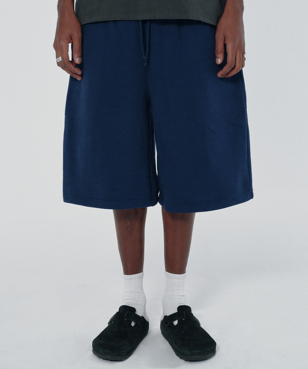 WIDE SWEAT SHORTS [NAVY]