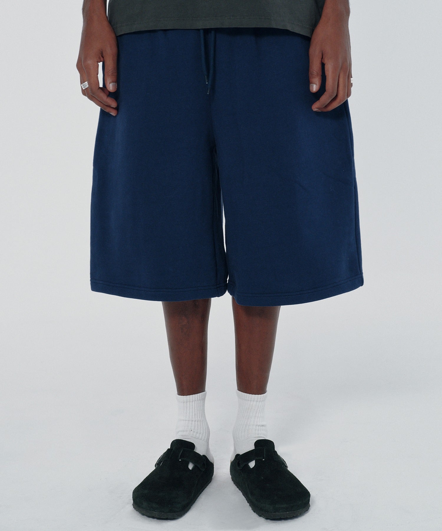 WIDE SWEAT SHORTS [NAVY]