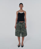 WIDE CARGO SHORTS [GREEN CAMO]
