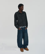 CROPPED CHECK SHIRT [BLACK]