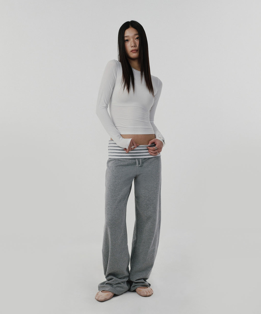 LAYERED LONG PANTS [GRAY]