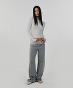 LAYERED LONG PANTS [GRAY]