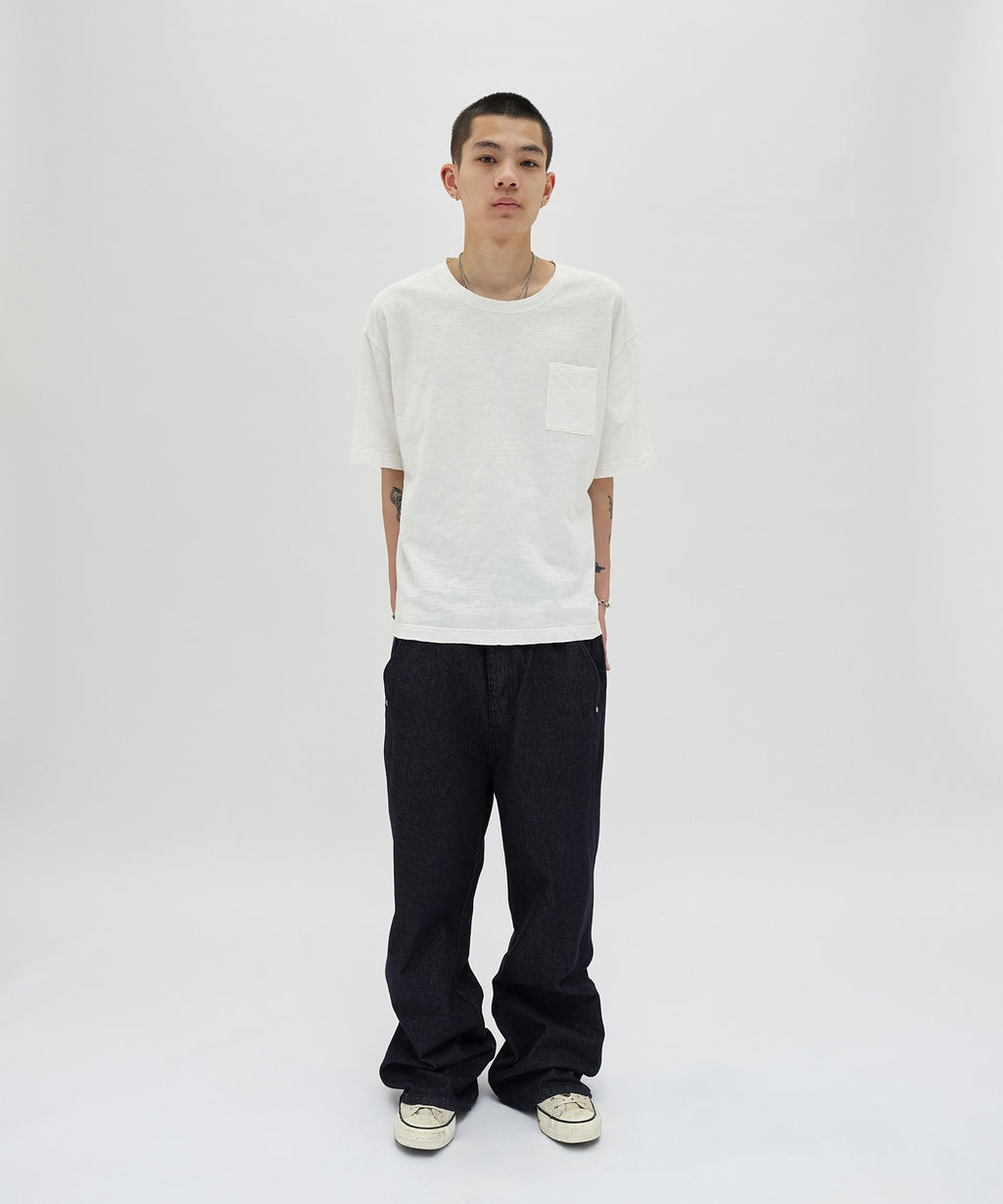 TEXTURED POCKET TEE [WHITE]