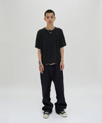 TEXTURED POCKET TEE [BLACK WHITE]