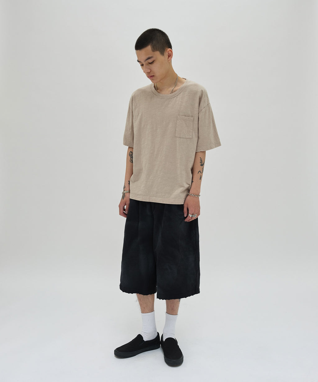 CUT EDGE SWEAT SHORTS [WASHING BLACK]