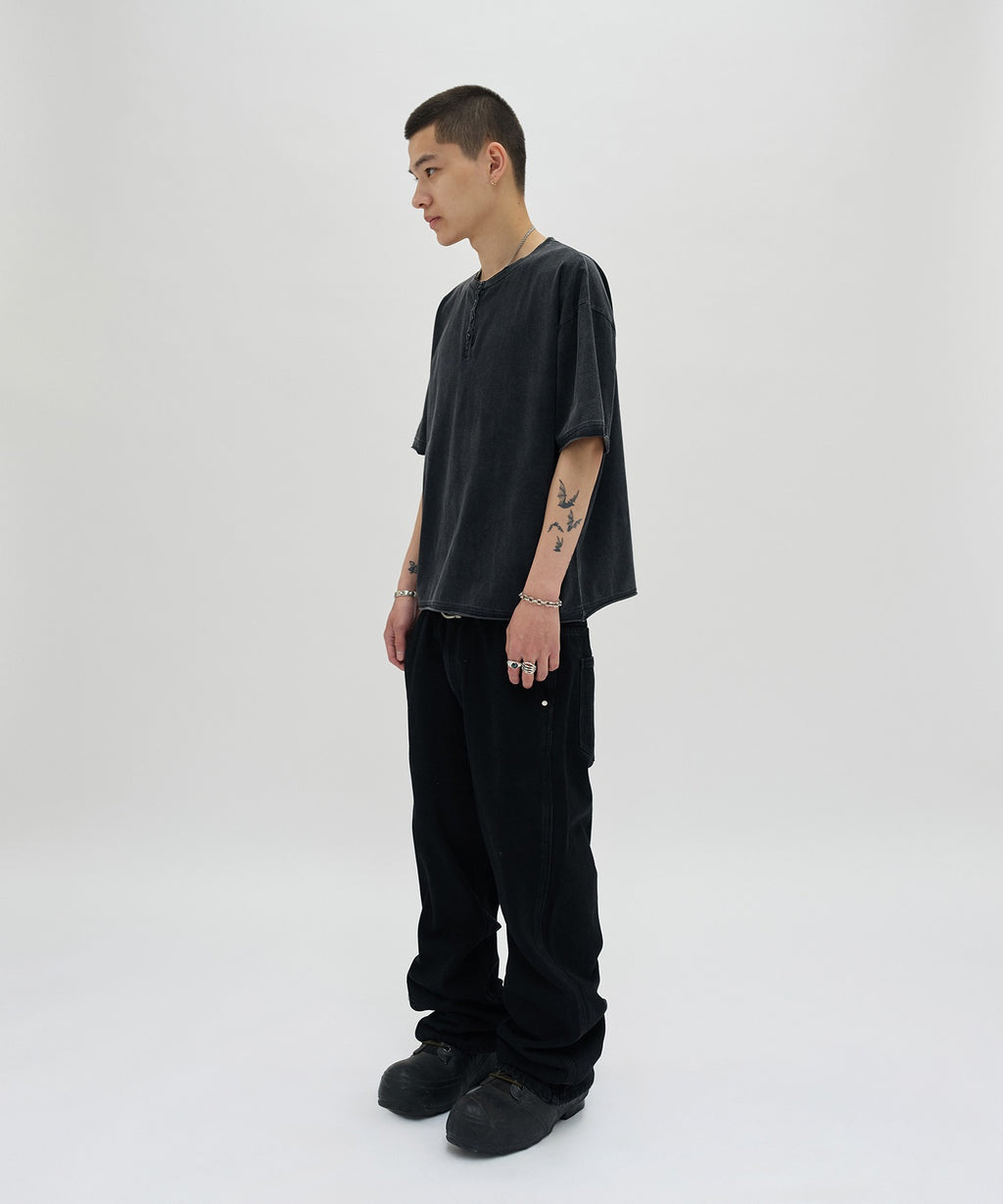 CURVED FLARE DENIM [BLACK]