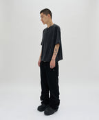 CURVED FLARE DENIM [BLACK]