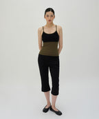 COLOR BLOCK SLEEVELESS [BLACK]