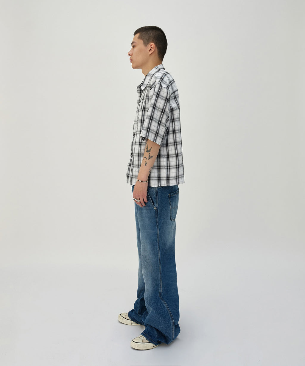 CURVED FLARE DENIM [BLUE]