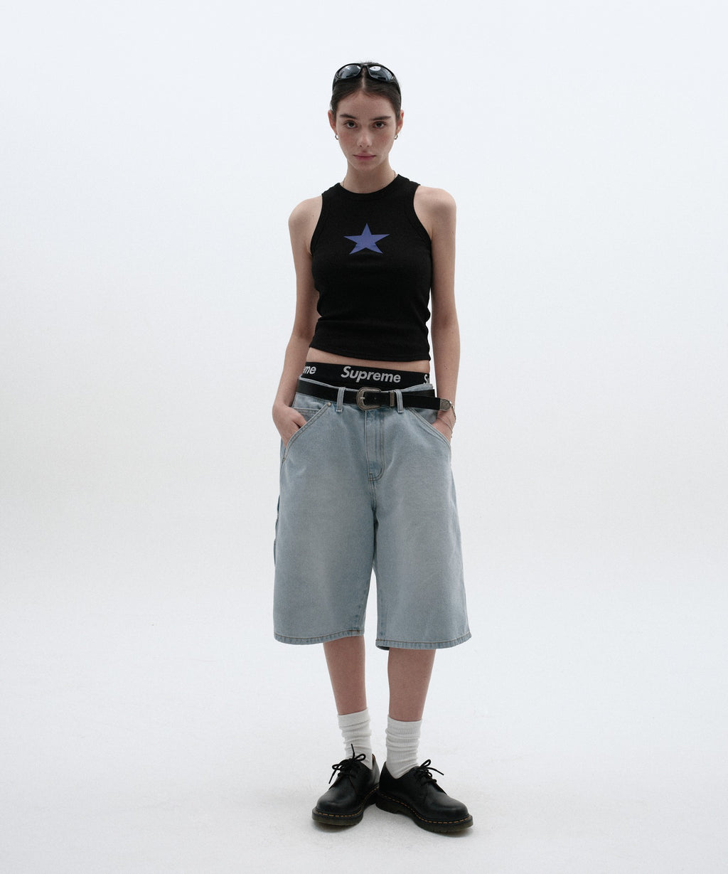 CARPENTER DENIM SHORTS [LIGHT BLUE]