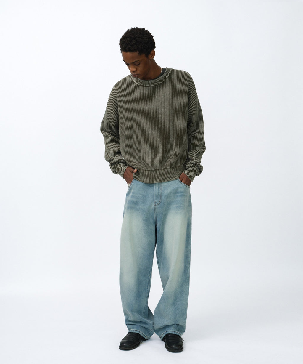 WASHED KNIT [KHAKI]