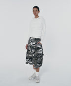 WIDE CARGO SHORTS [WHITE CAMO]