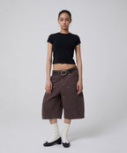 CONTOUR DOUBLE KNEE SHORTS [BROWN]
