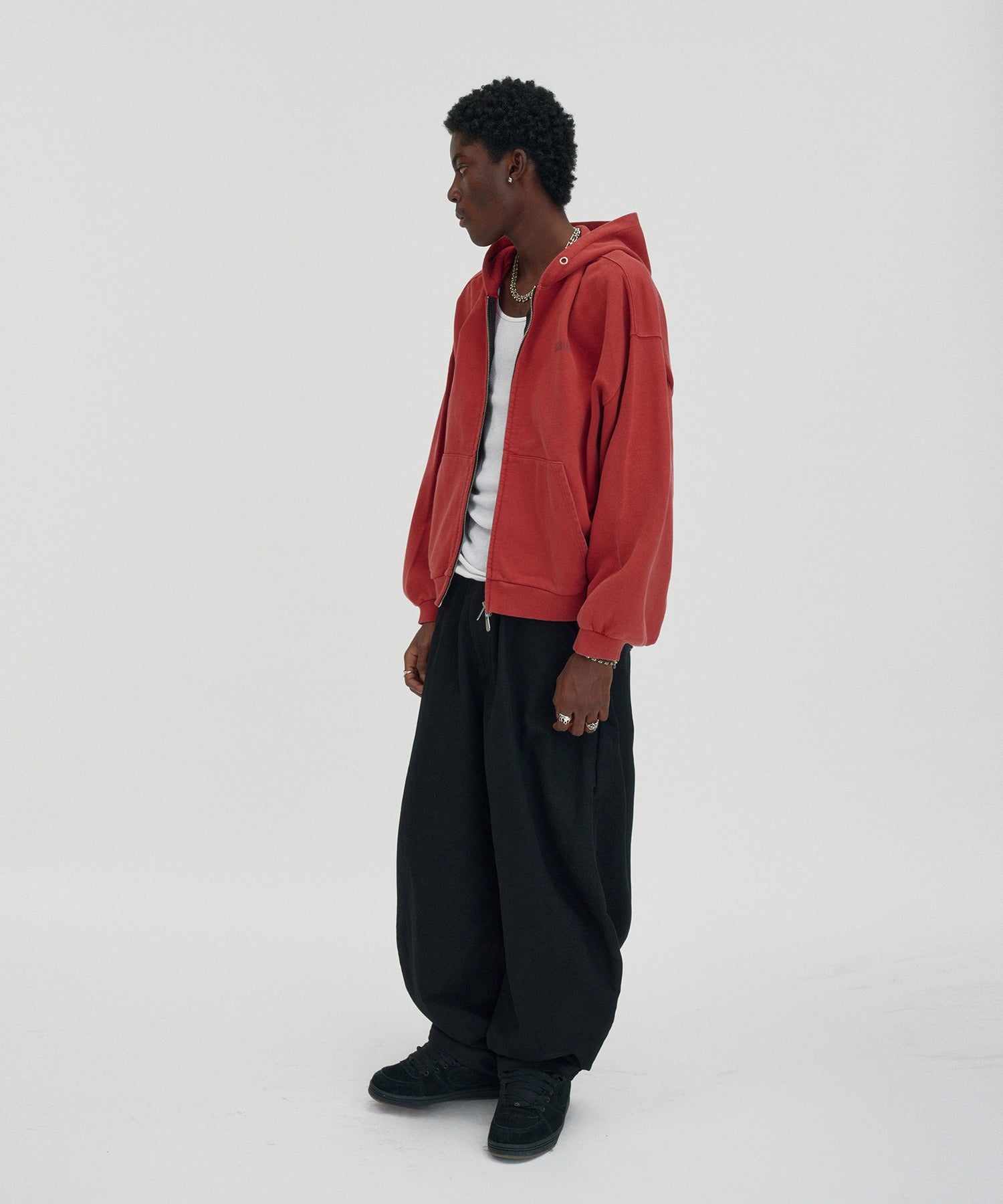 WIDE CHINO PANTS [BLACK]