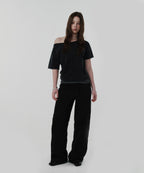 LAYERED LONG PANTS [BLACK]
