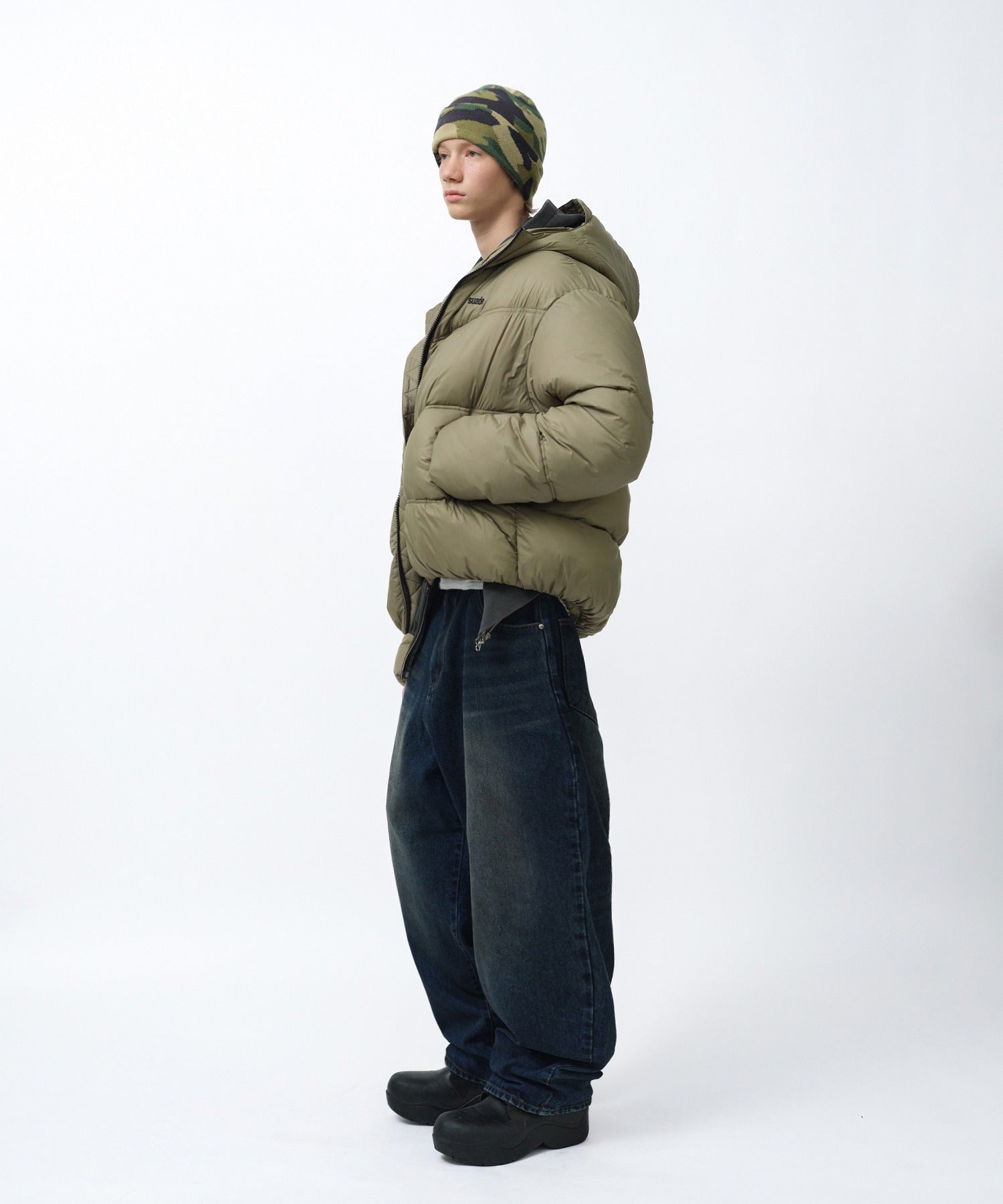 HOODED PUFFER JACKET [KHAKI]