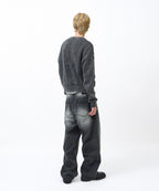 WASHED KNIT [BLACK]