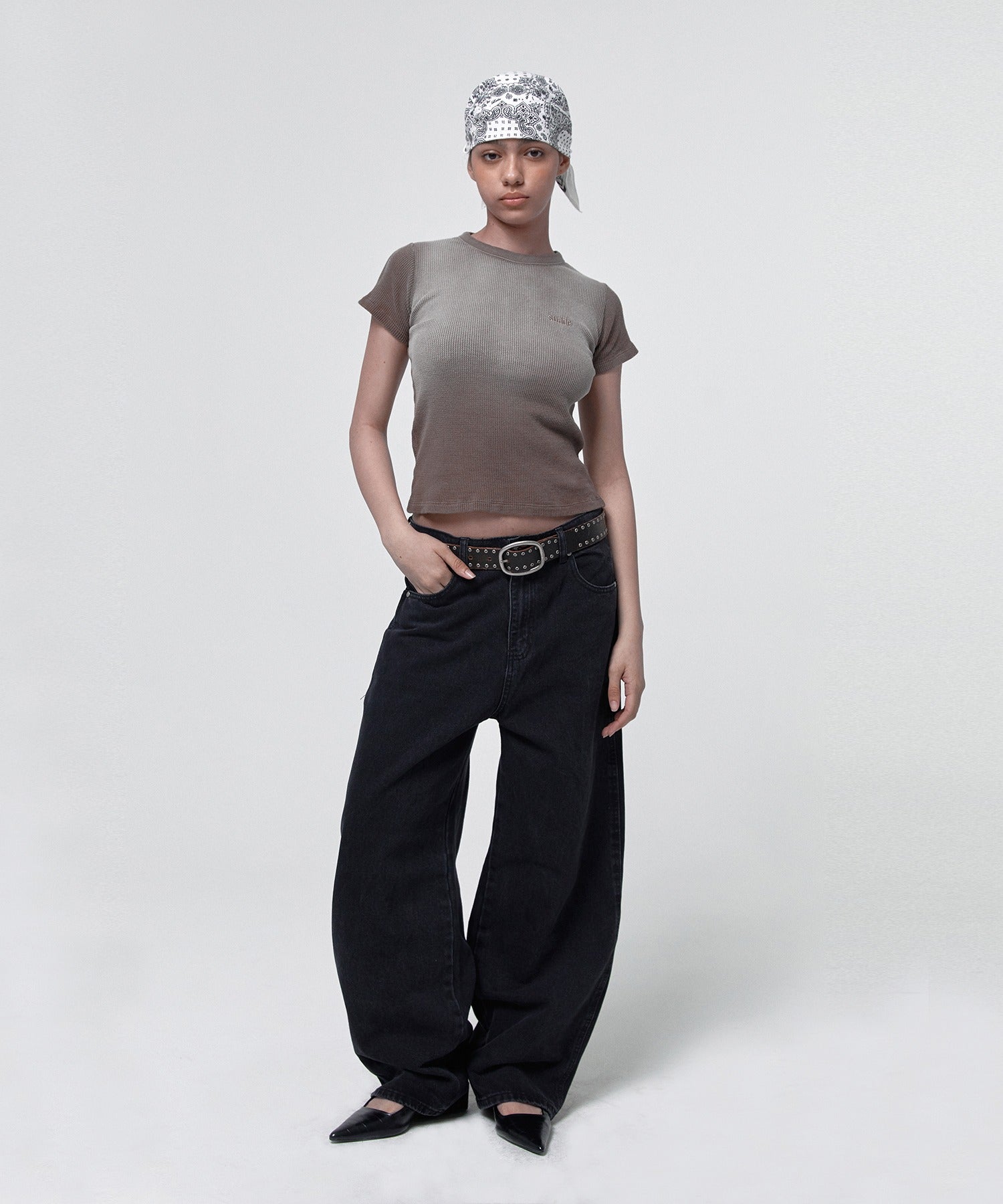 WASHED THERMAL LOGO TEE [BROWN]